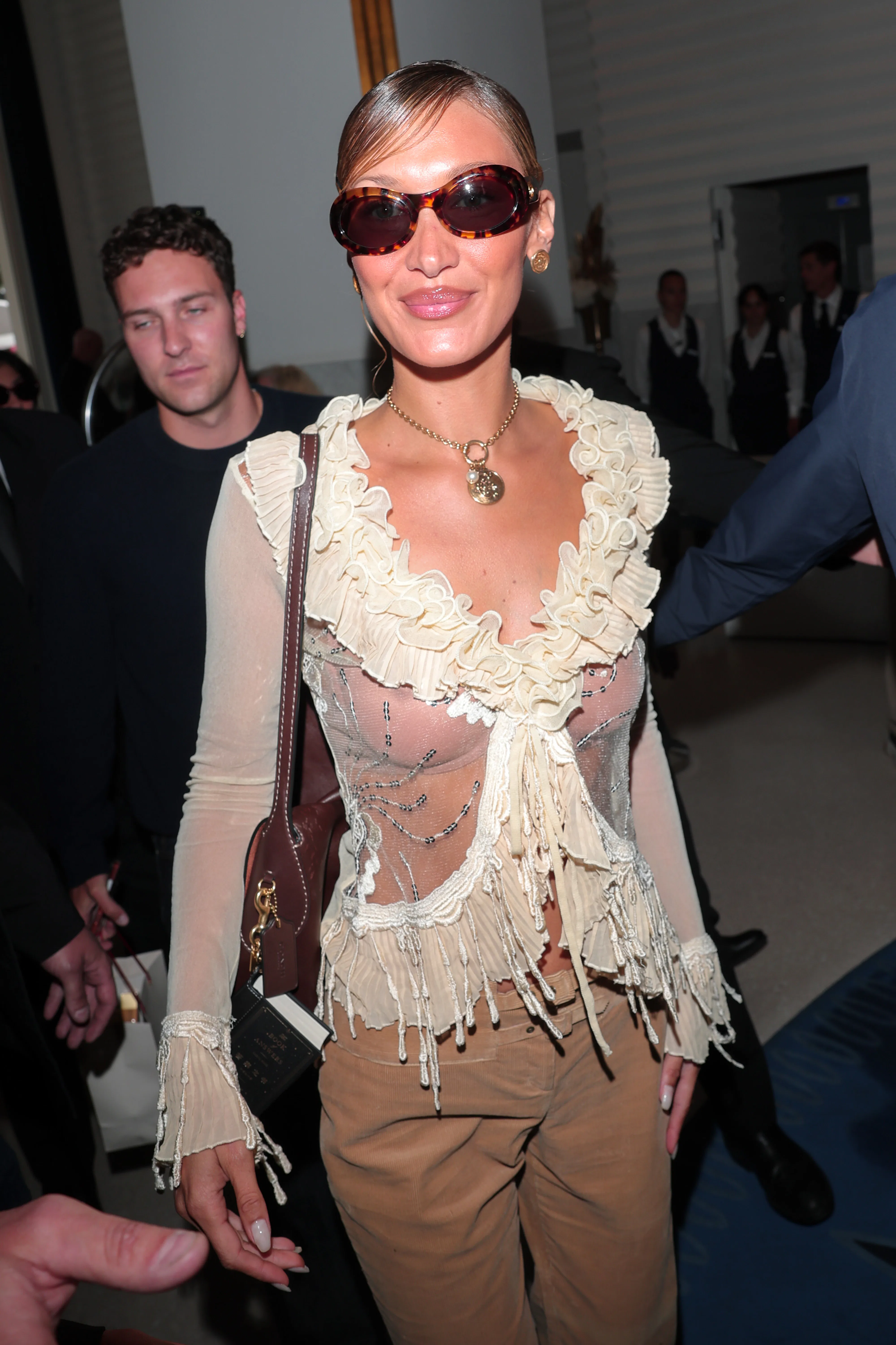 CANNES, FRANCE - MAY 18: Bella Hadid is seen at Hotel Martinez during the 79th annual Cannes Film Fe...