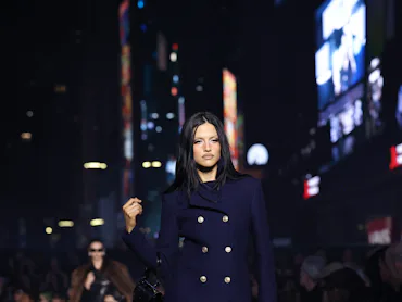 NEW YORK, NEW YORK - MAY 16: Gabbriette walks the runway for the GucciCore Fashion Show on May 16, 2...