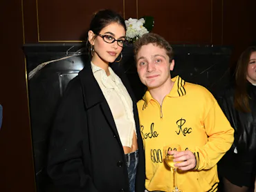 LOS ANGELES, CALIFORNIA - NOVEMBER 22: (L-R) Kaia Gerber and Jake Shane attend Jake Shane's Therapus...