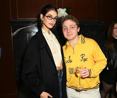 LOS ANGELES, CALIFORNIA - NOVEMBER 22: (L-R) Kaia Gerber and Jake Shane attend Jake Shane's Therapus...