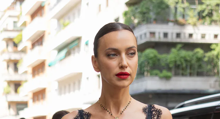 MILAN, ITALY - MAY 19: Irina Shayk is seen on May 19, 2026 in Milan, Italy. (Photo by Robino Salvato...