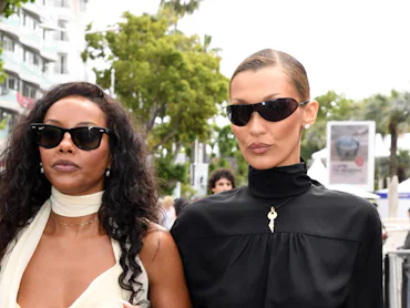 CANNES, FRANCE - MAY 19: Bella Hadid and guest (R) seen during the 79th annual Cannes Film Festival ...