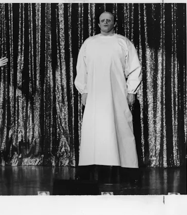 CIRCA 1974: Gene Wilder introduces Peter Boyle in a scene from the movie "Young Frankenstein" circa ...