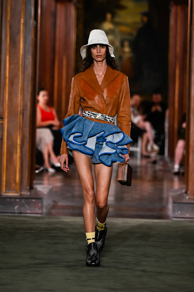 Model on the runway at the Louis Vuitton 2027 Cruise Collection Show