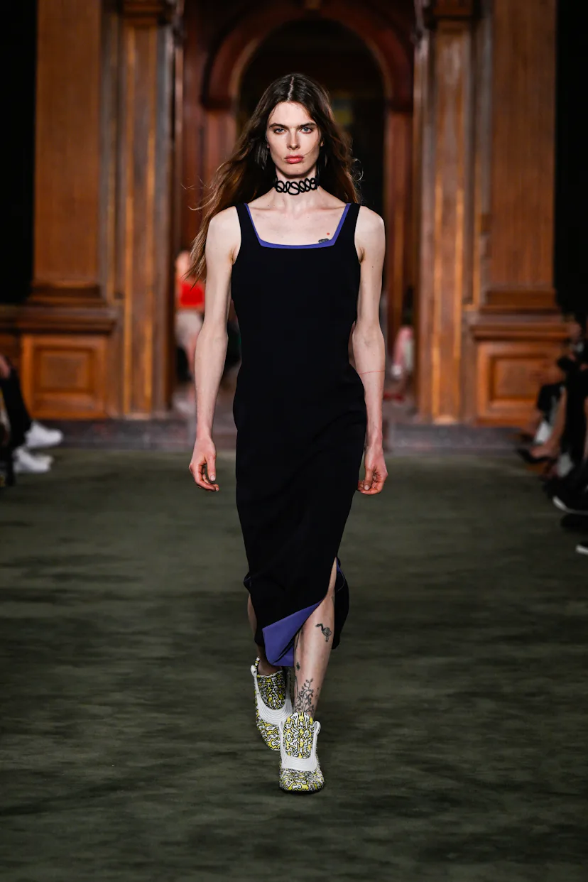 Model on the runway at the Louis Vuitton 2027 Cruise Collection Show