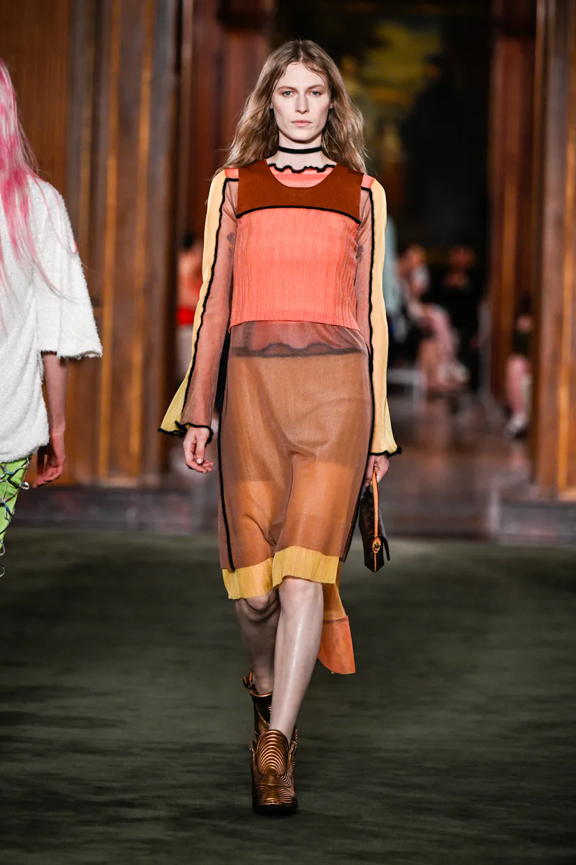 Model on the runway at the Louis Vuitton 2027 Cruise Collection Show