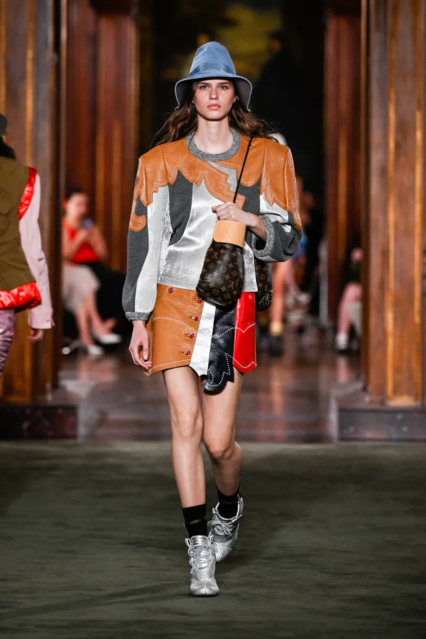 Model on the runway at the Louis Vuitton 2027 Cruise Collection Show
