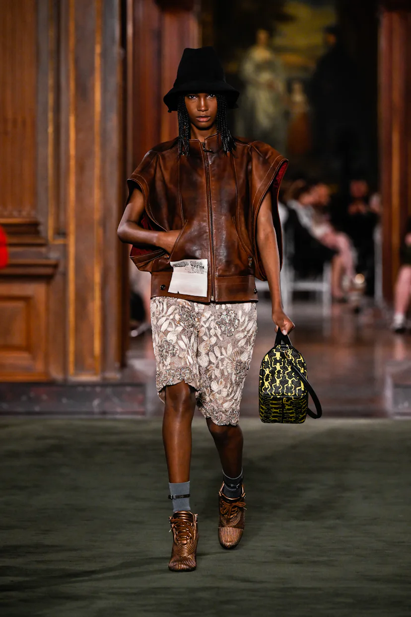 Model on the runway at the Louis Vuitton 2027 Cruise Collection Show