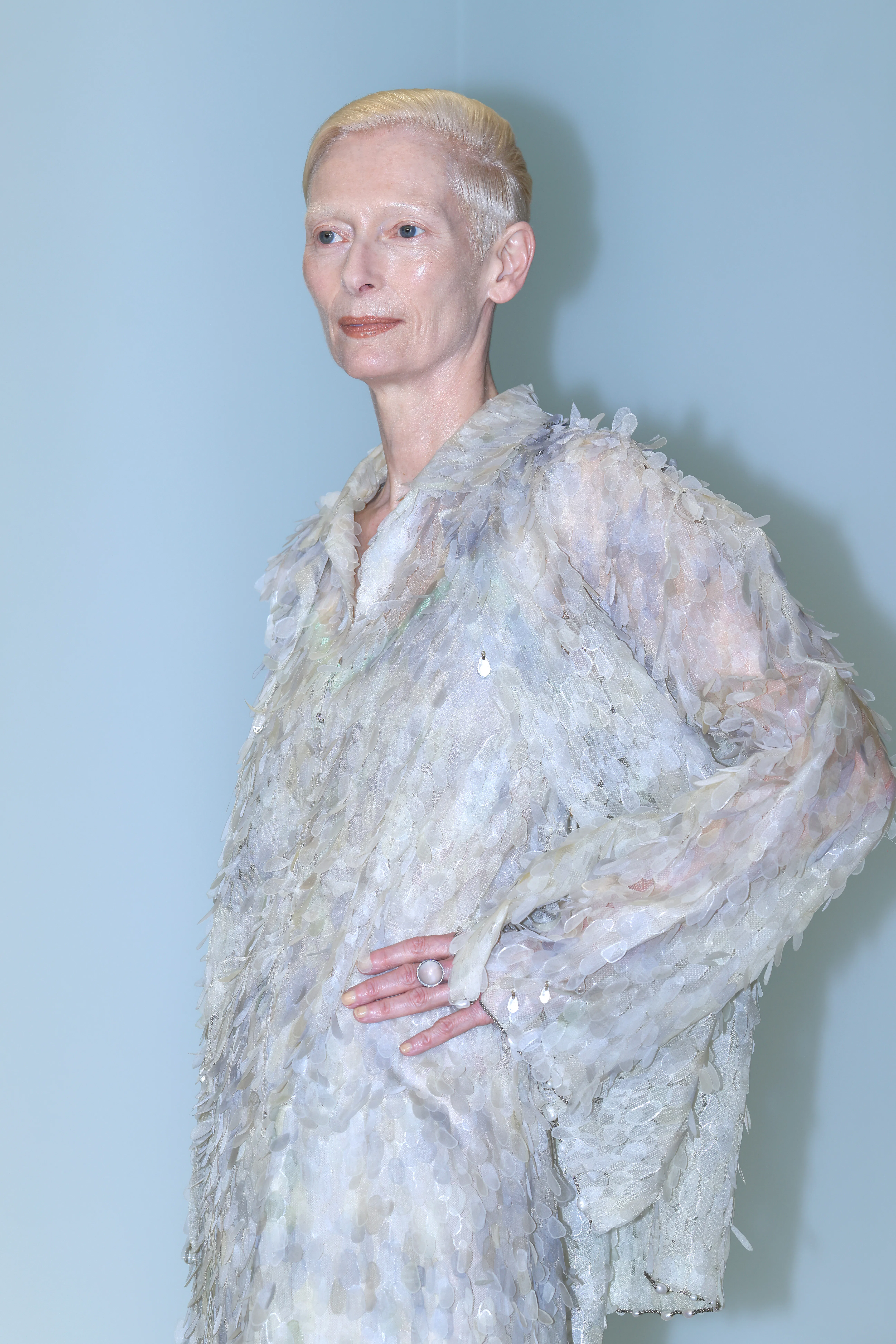 SEOUL, SOUTH KOREA - MAY 26: Chanel brand ambassador, actress Tilda Swinton poses a photocall for Ch...
