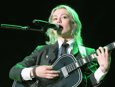 LONDON, ENGLAND - AUGUST 20: Phoebe Bridgers of boygenius performs on stage at Gunnersbury Park on A...