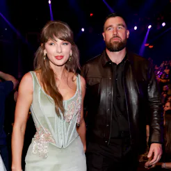 Taylor Swift and Travis Kelce at the 2026 iHeartRadio Music Awards held at Dolby Theatre on March 26...