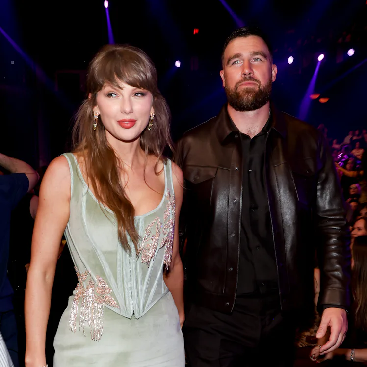 Taylor Swift and Travis Kelce at the 2026 iHeartRadio Music Awards held at Dolby Theatre on March 26...