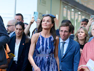 MADRID, SPAIN - MAY 29: Queen Letizia of Spain attends the opening of the Madrid Book Fair 2026 at t...
