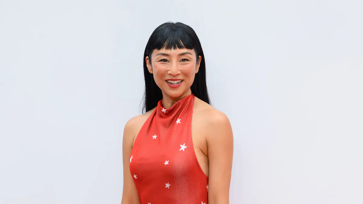 greta lee red dress Leave it to Greta Lee to always have fun with her fashion on the red carpet. Working with longtime stylist @daniellegoldberg, she was perfectly on theme in a stretchy red, halter neck dress by
