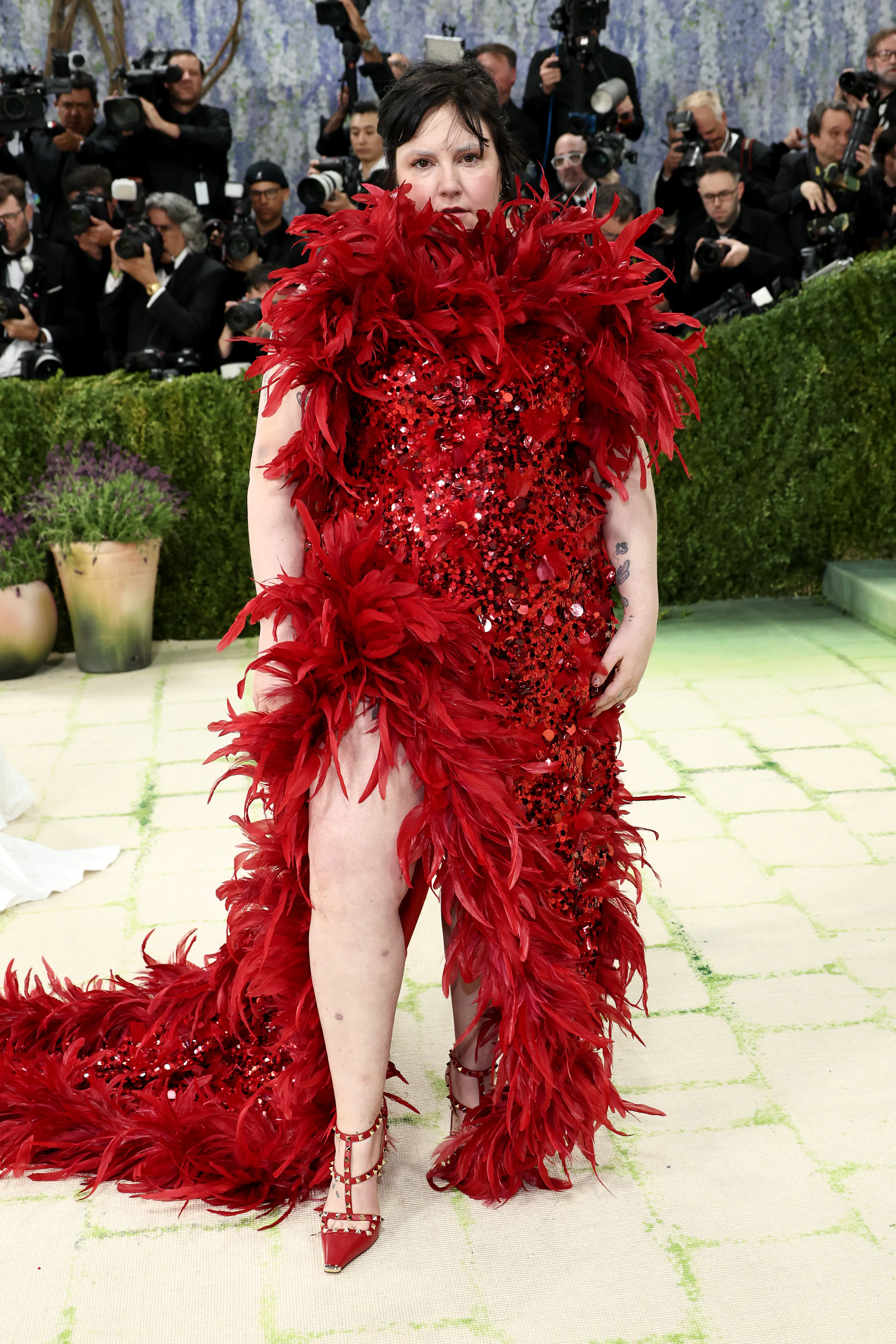 NEW YORK, NEW YORK - MAY 04: Lena Dunham attends the 2026 Met Gala celebrating "Costume Art" at the ...