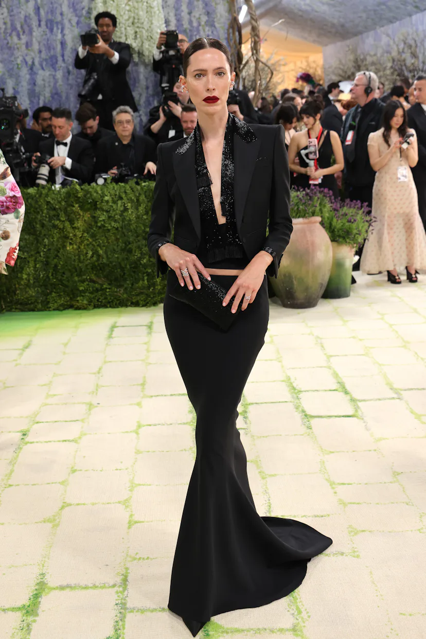 NEW YORK, NEW YORK - MAY 04: Rebecca Hall attends the 2026 Met Gala celebrating "Costume Art" at the...