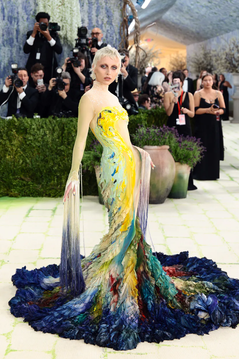 NEW YORK, NEW YORK - MAY 04: Emma Chamberlain attends the 2026 Met Gala celebrating "Costume Art" at...