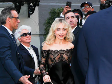 NEW YORK, NEW YORK - MAY 03: Sabrina Carpenter seen at Anna Wintour's annual pre Met Gala dinner in ...