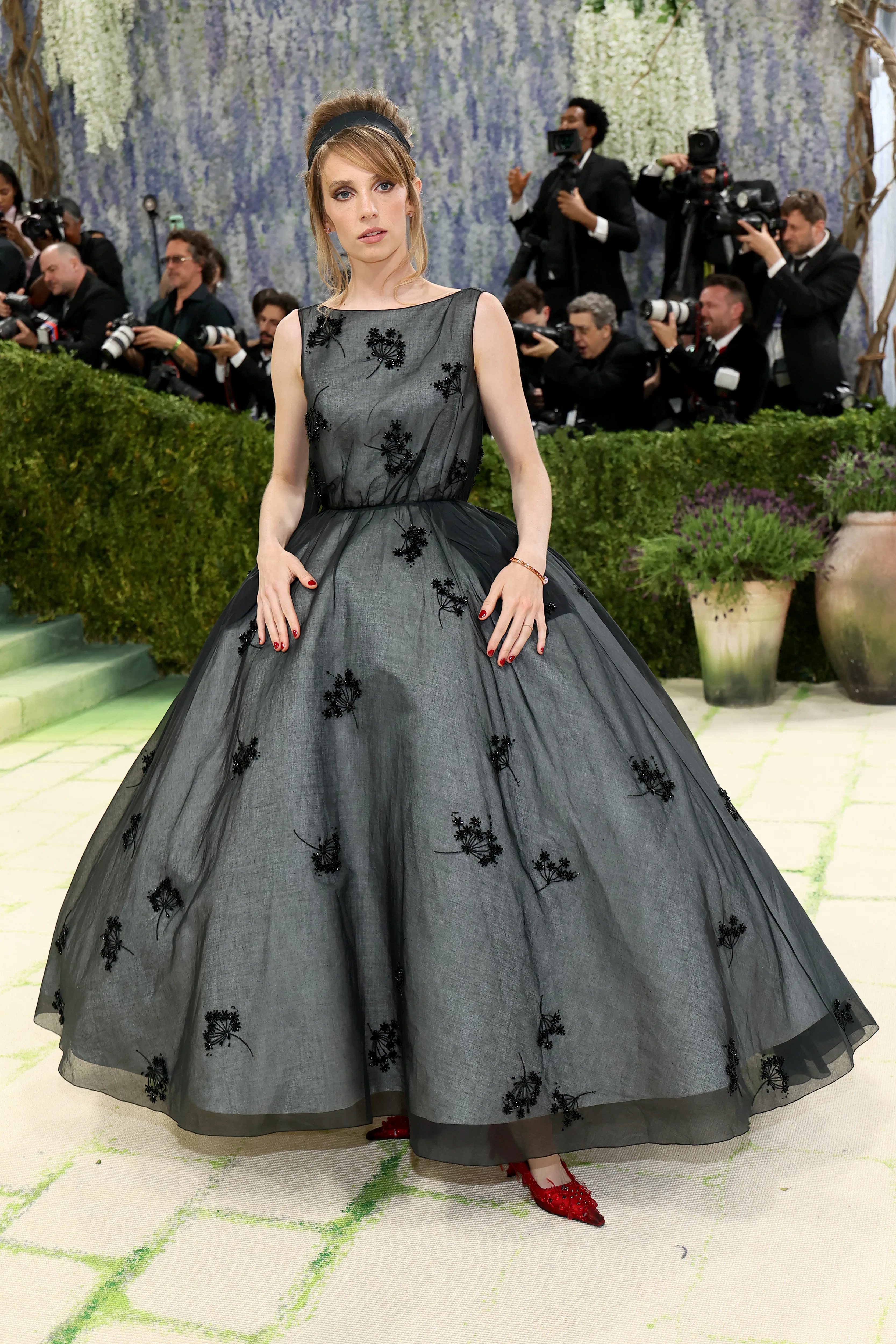 NEW YORK, NEW YORK - MAY 04: Maya Hawke attends the 2026 Met Gala celebrating "Costume Art" at the M...