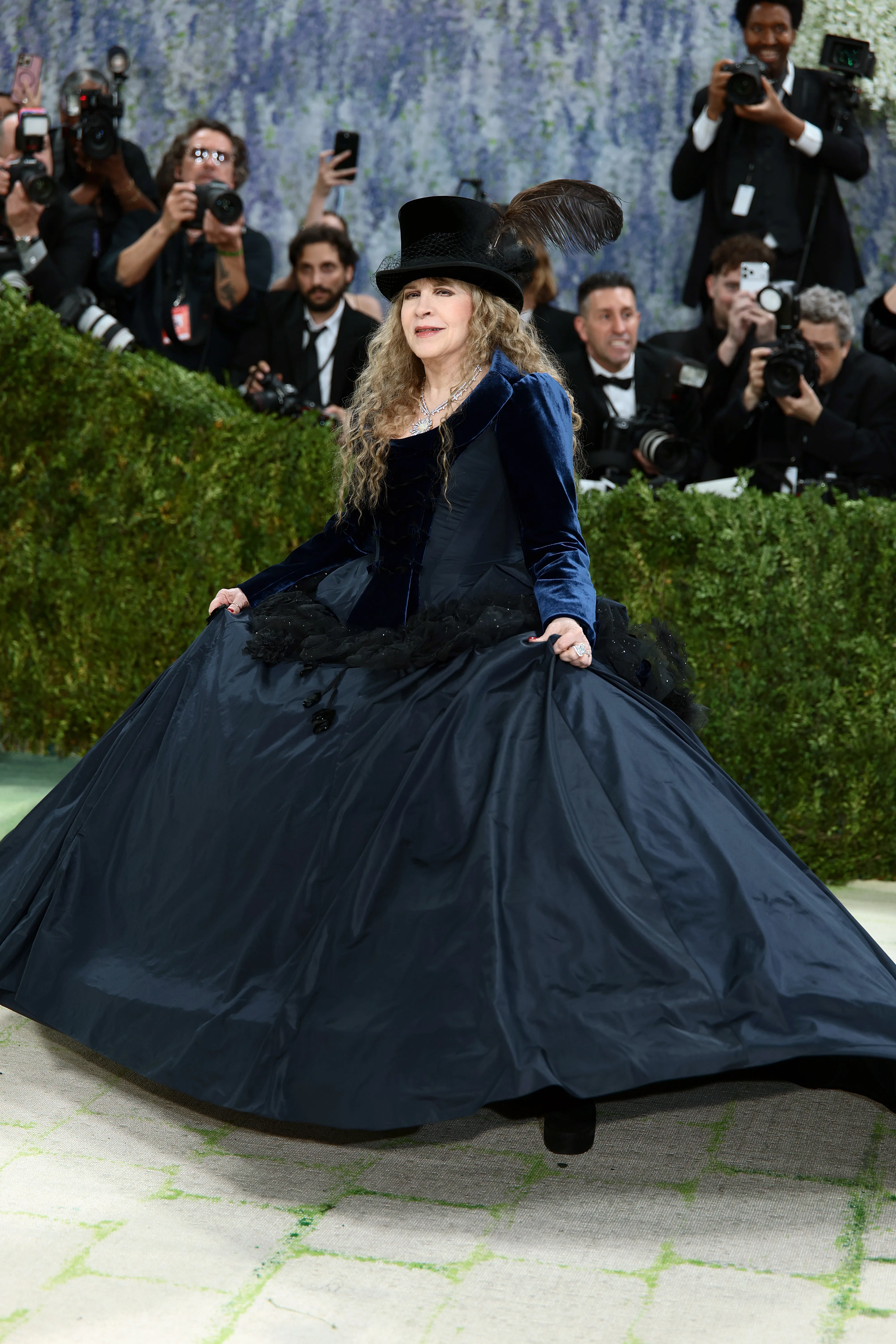 NEW YORK, NEW YORK - MAY 04: Stevie Nicks attends the 2026 Met Gala celebrating "Costume Art" at the...