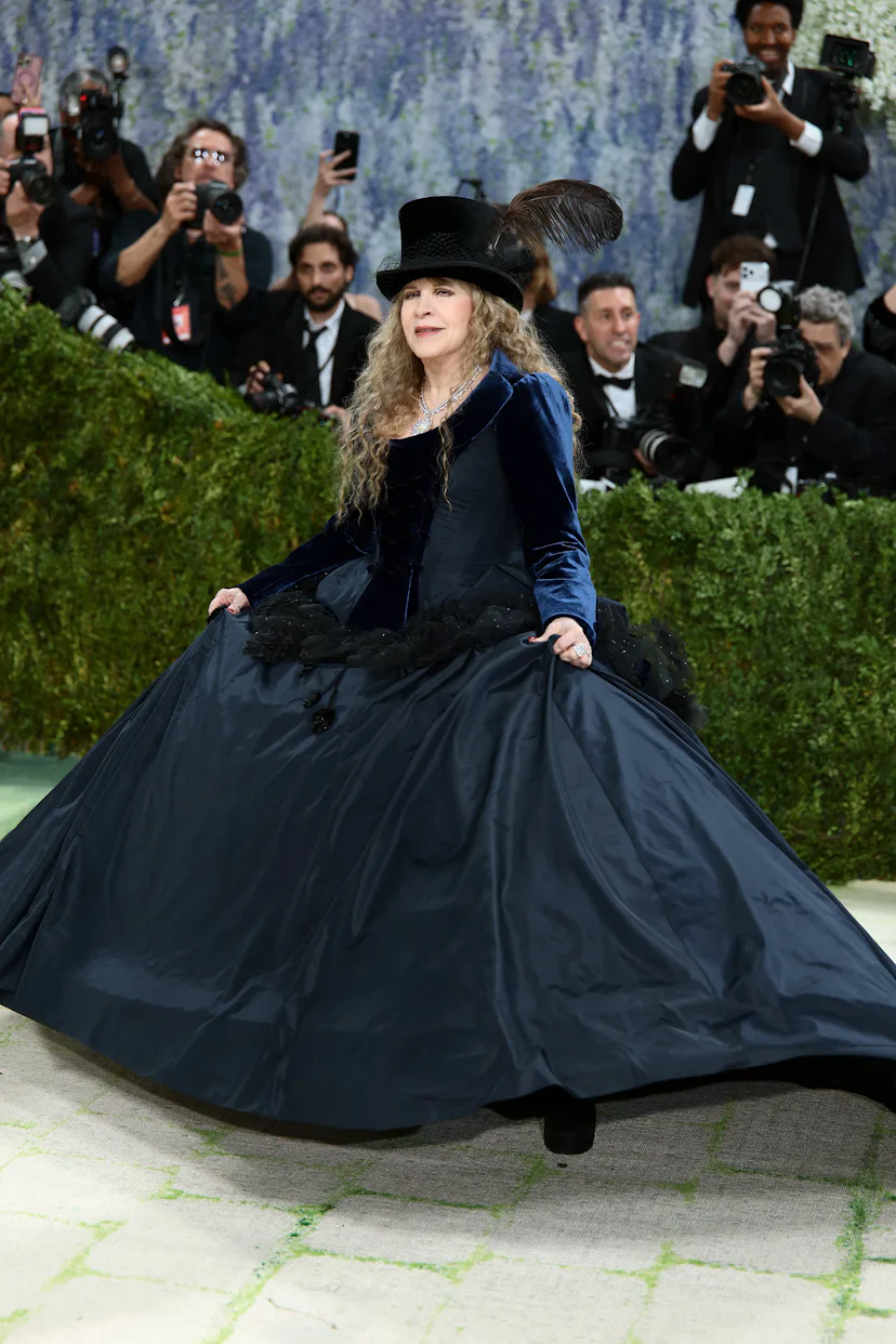 NEW YORK, NEW YORK - MAY 04: Stevie Nicks attends the 2026 Met Gala celebrating "Costume Art" at the...