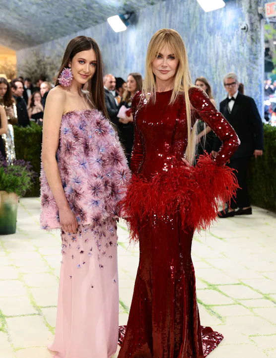NEW YORK, NEW YORK - MAY 04: (L-R) Sunday Rose Kidman Urban and Nicole Kidman attend the 2026 Met Ga...
