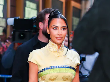 NEW YORK, NEW YORK - MAY 03: Kim Kardashian visits 'The Fear of 13' on Broadway on May 03, 2026 in N...