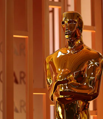 An Oscar statue is seen ahead of the 98th Annual Academy Awards at the Dolby Theatre in Hollywood, C...