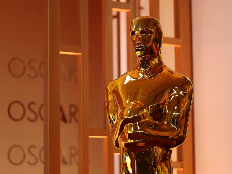 An Oscar statue is seen ahead of the 98th Annual Academy Awards at the Dolby Theatre in Hollywood, C...