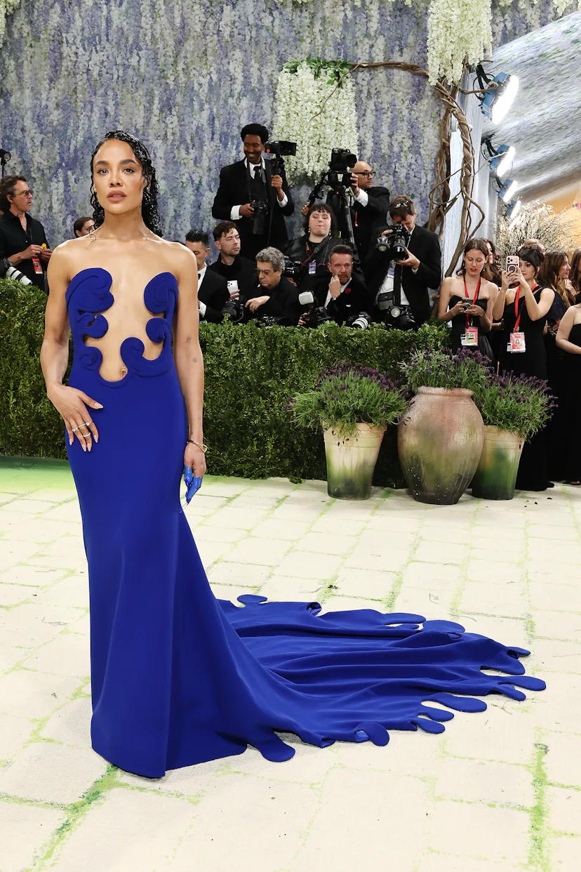 NEW YORK, NEW YORK - MAY 04: Tessa Thompson attends the 2026 Met Gala celebrating "Costume Art" at t...