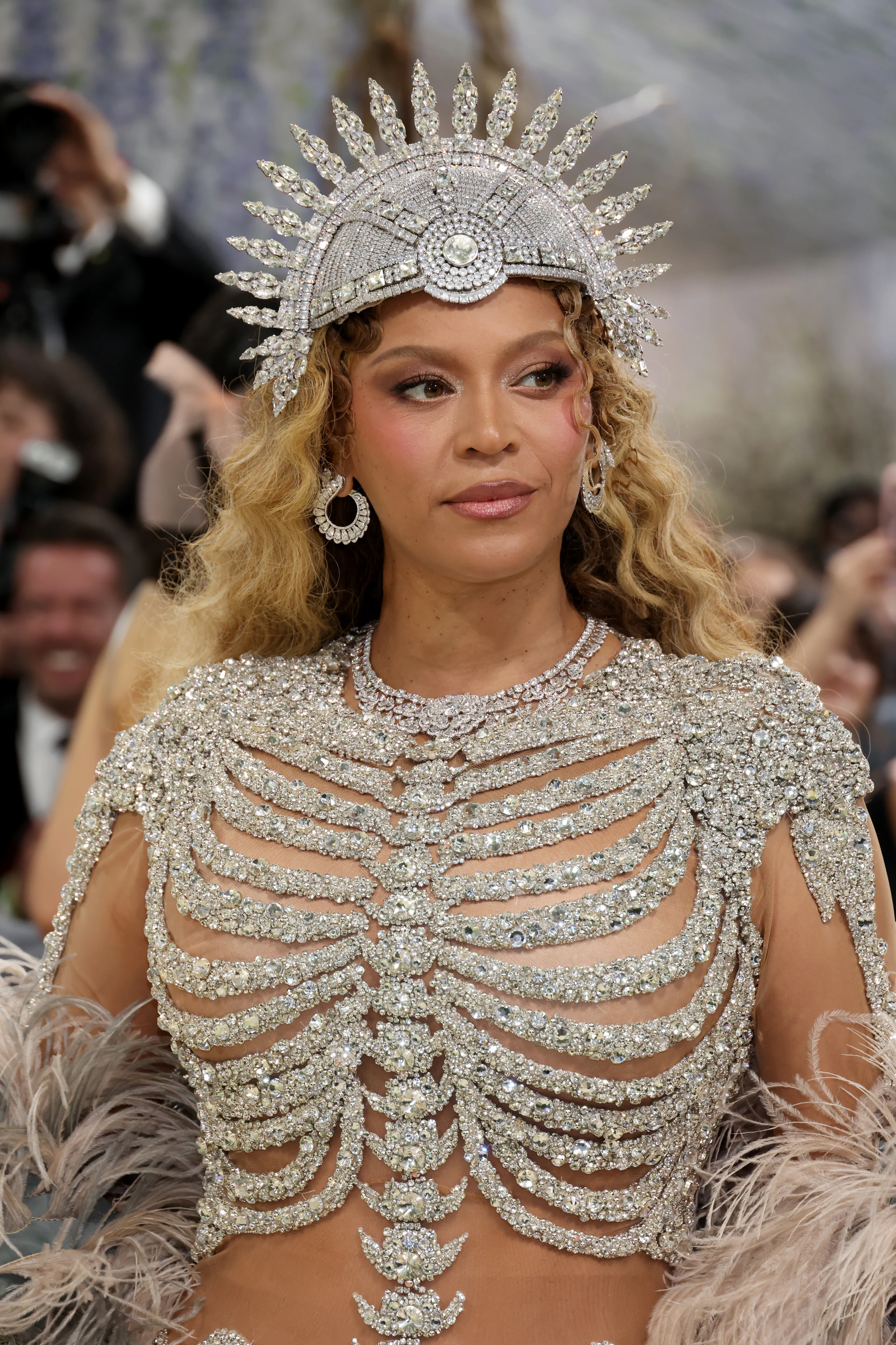 NEW YORK, NEW YORK - MAY 04: Beyoncé attends the 2026 Met Gala celebrating "Costume Art" at the Metr...
