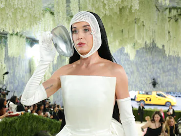 NEW YORK, NEW YORK - MAY 04: Katy Perry attends the 2026 Met Gala celebrating "Costume Art" at the M...