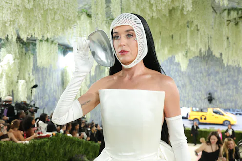 NEW YORK, NEW YORK - MAY 04: Katy Perry attends the 2026 Met Gala celebrating "Costume Art" at the M...