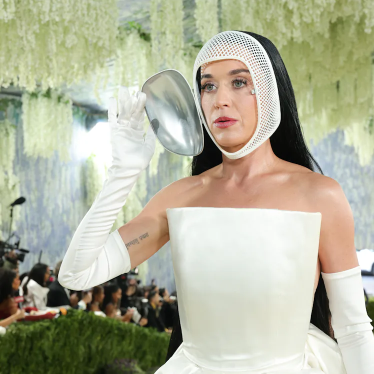 NEW YORK, NEW YORK - MAY 04: Katy Perry attends the 2026 Met Gala celebrating "Costume Art" at the M...