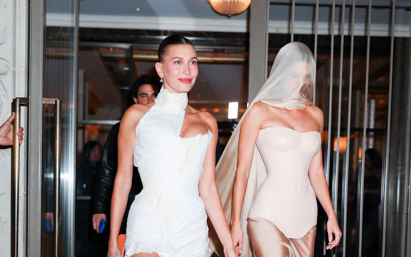 NEW YORK, NEW YORK - MAY 04: Hailey Bieber and Kendall Jenner at the Surrey Hotel on Upper East Side...