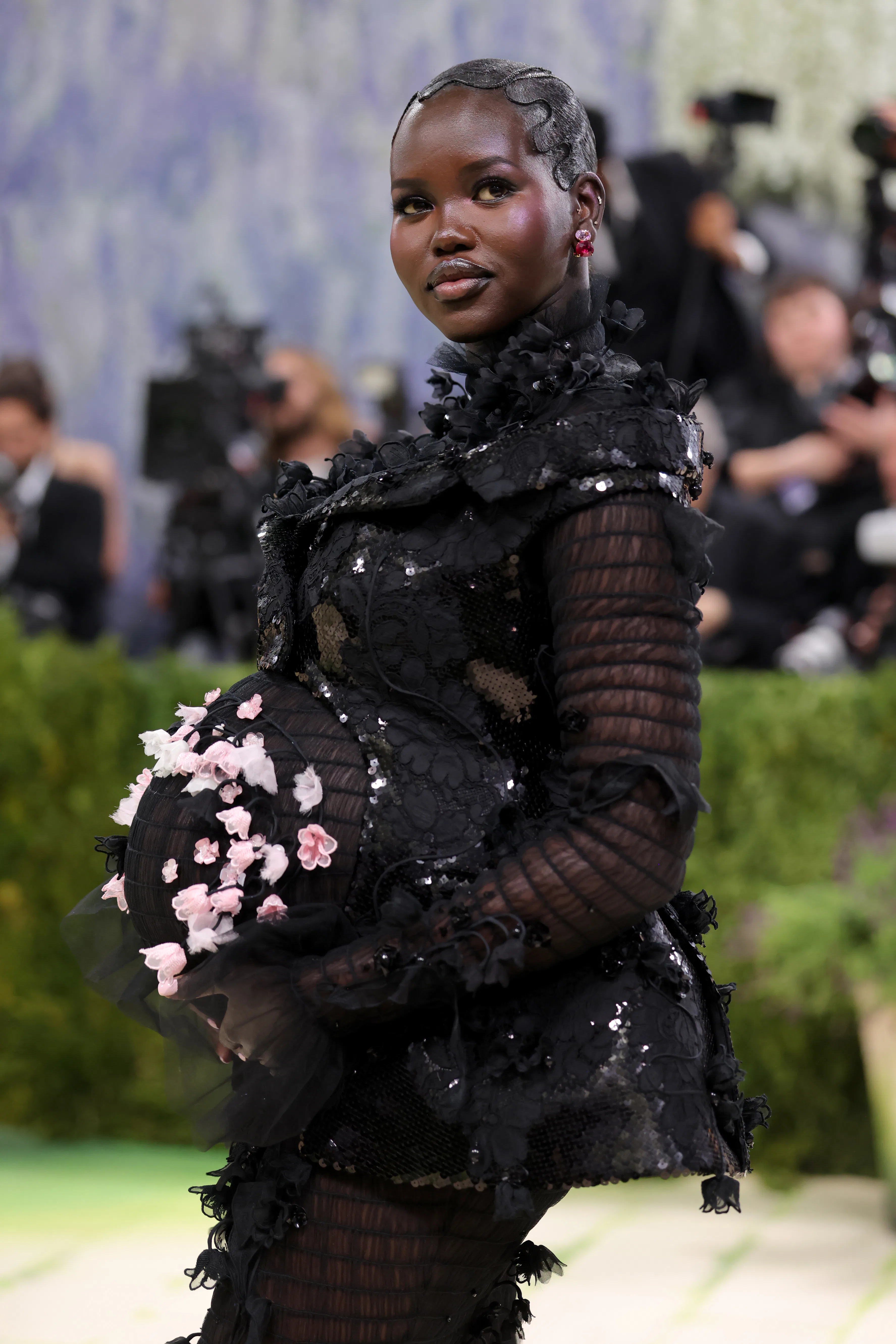 Adut Akech at the 2026 Met Gala with pink blush