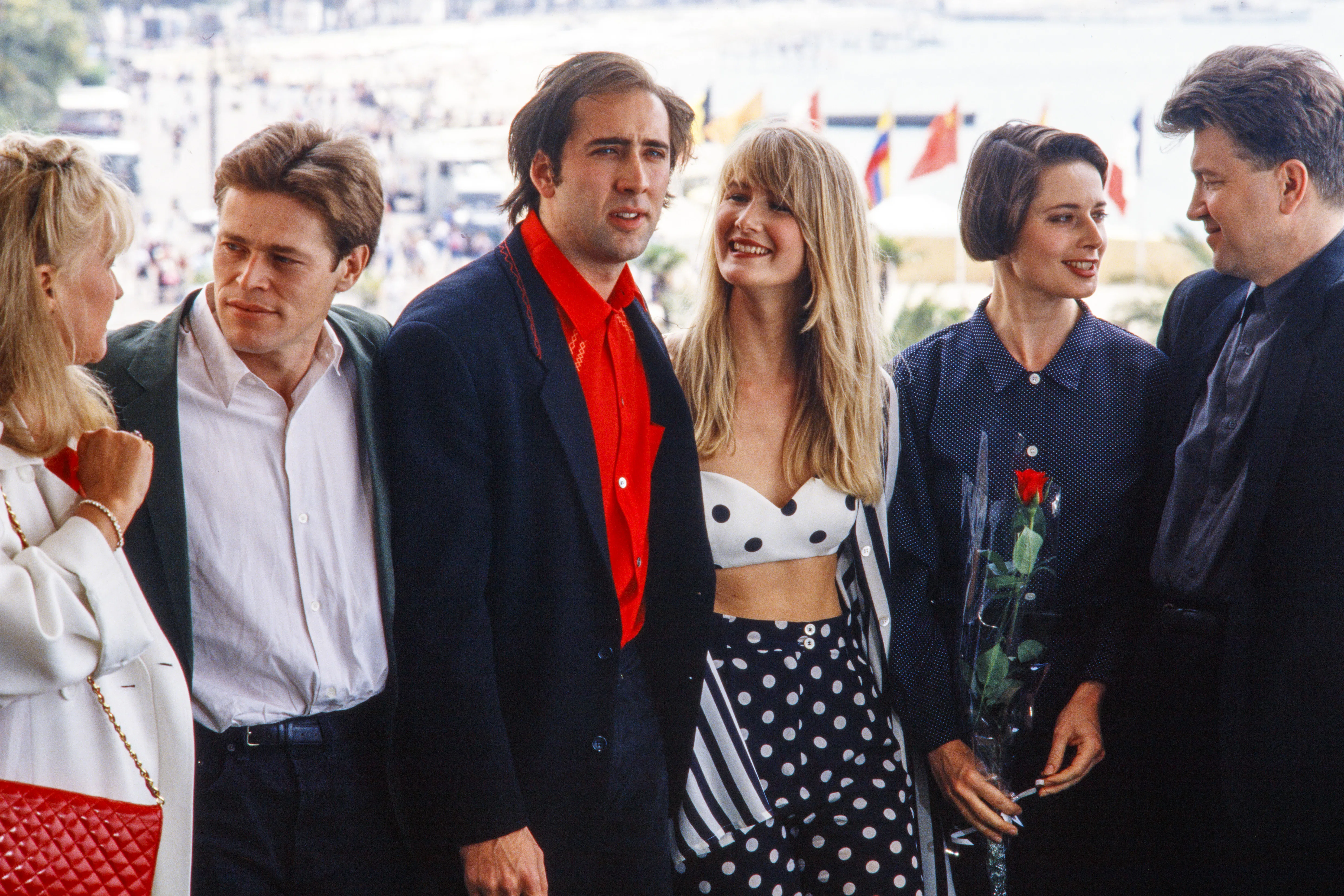 Willem Dafoe, Nicolas Cage, Laura Dern, Isabella Rossellini et David Lynch au Festival de Cannes, en...