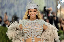 NEW YORK, NEW YORK - MAY 04: Beyoncé attends the 2026 Met Gala celebrating "Costume Art" at the Metr...