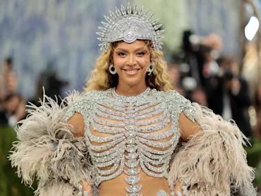 NEW YORK, NEW YORK - MAY 04: Beyoncé attends the 2026 Met Gala celebrating "Costume Art" at the Metr...
