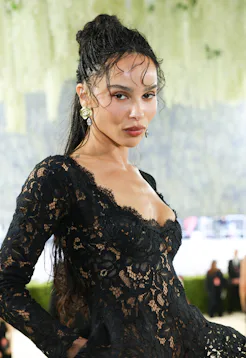 NEW YORK, NEW YORK - MAY 04: Zoe Kravitz attends the 2026 Met Gala celebrating "Costume Art" at the ...
