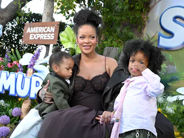 Rihanna got a drawing that her kids RZA, Riot, and Rocki created tattooed on her leg.