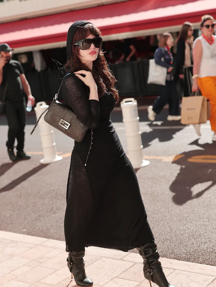 Sophie Thatcher wearing bug eye sunglasses