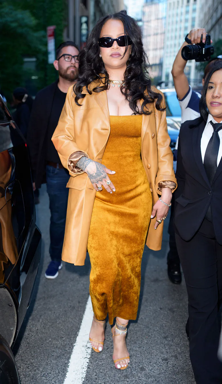 Rihanna’s Monochrome Outfit Glows Like an Amber Sunset Rihanna’s Monochrome Outfit Glows Like an Amber Sunset