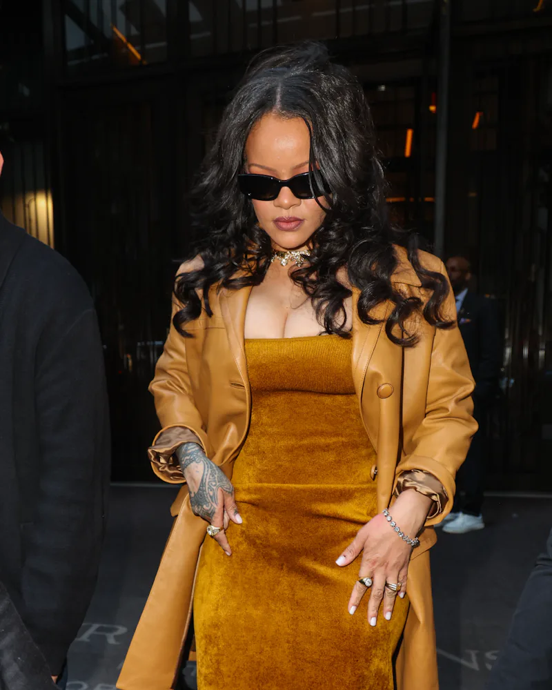 Rihanna is seen out and about on June 9, 2026 in New York, New York with a milky white manicure
