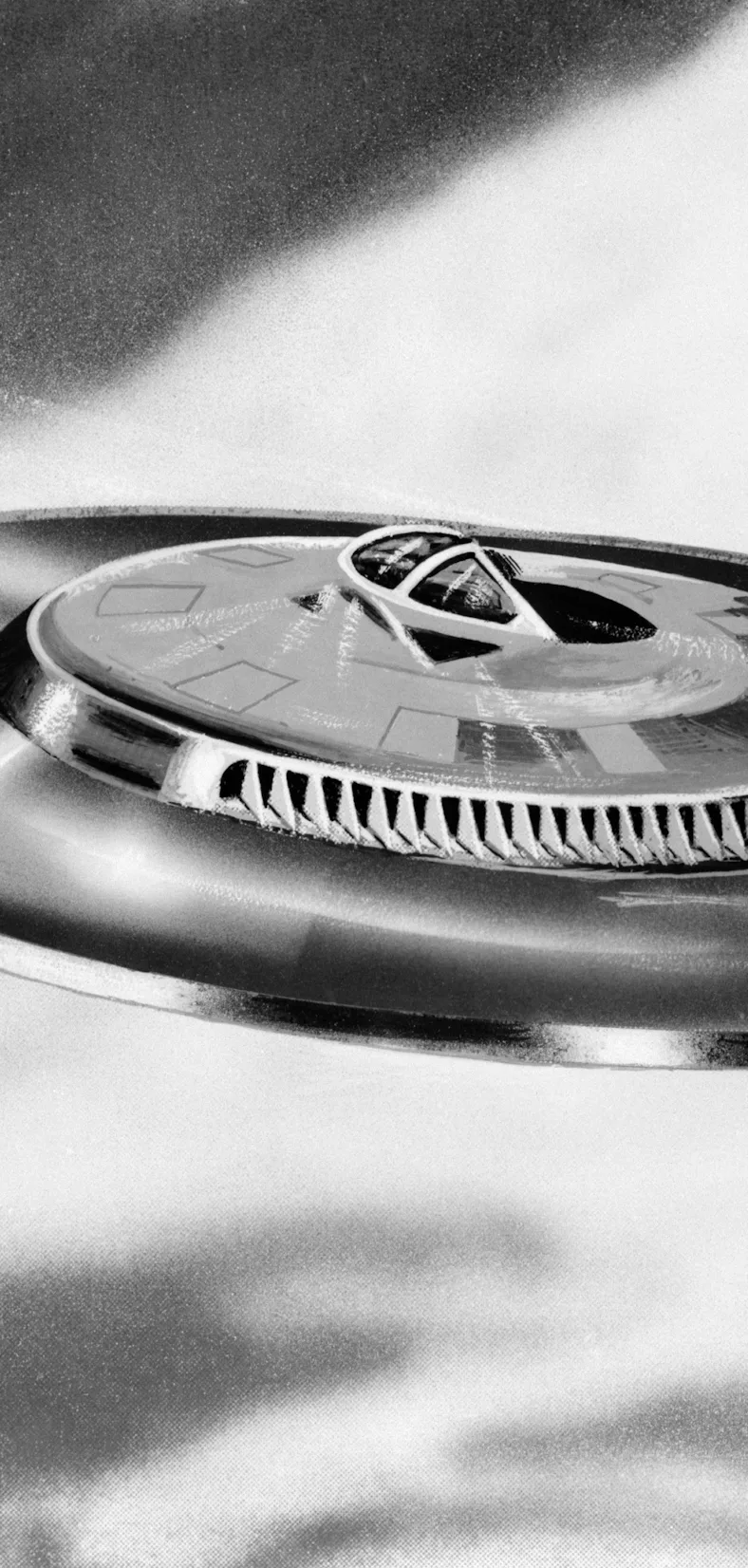 1950s ARTIST'S CONCEPTION UFO FLYING SAUCER (Photo by H. Armstrong Roberts/ClassicStock/Getty Image...