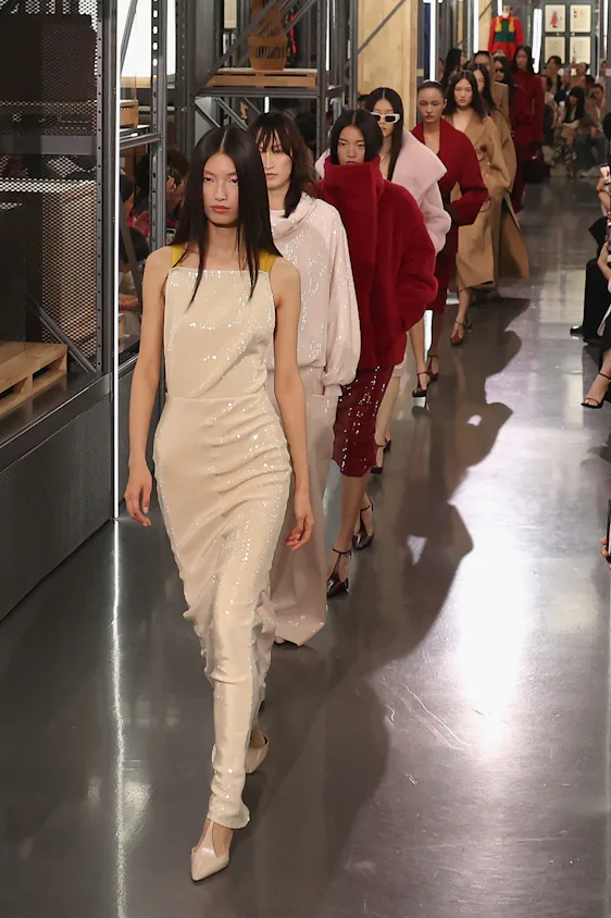 Models walk the runway during the Max Mara Resort 2027 Resort Show at Long museum on June 16, 2026 i...