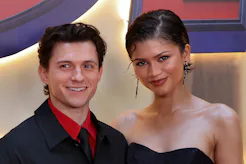 US actress Zendaya and British actor Tom Holland pose during a photocall for « Spider-Man: brand new...