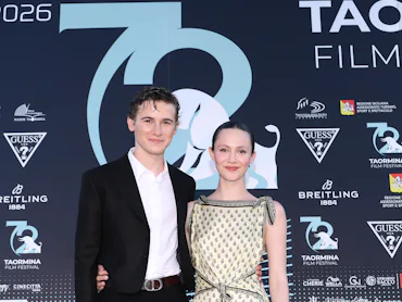 TAORMINA, ITALY - JUNE 14: Sam Nivola and Iris Apatow attend the 72nd Taormina Film Festival 2026 on...