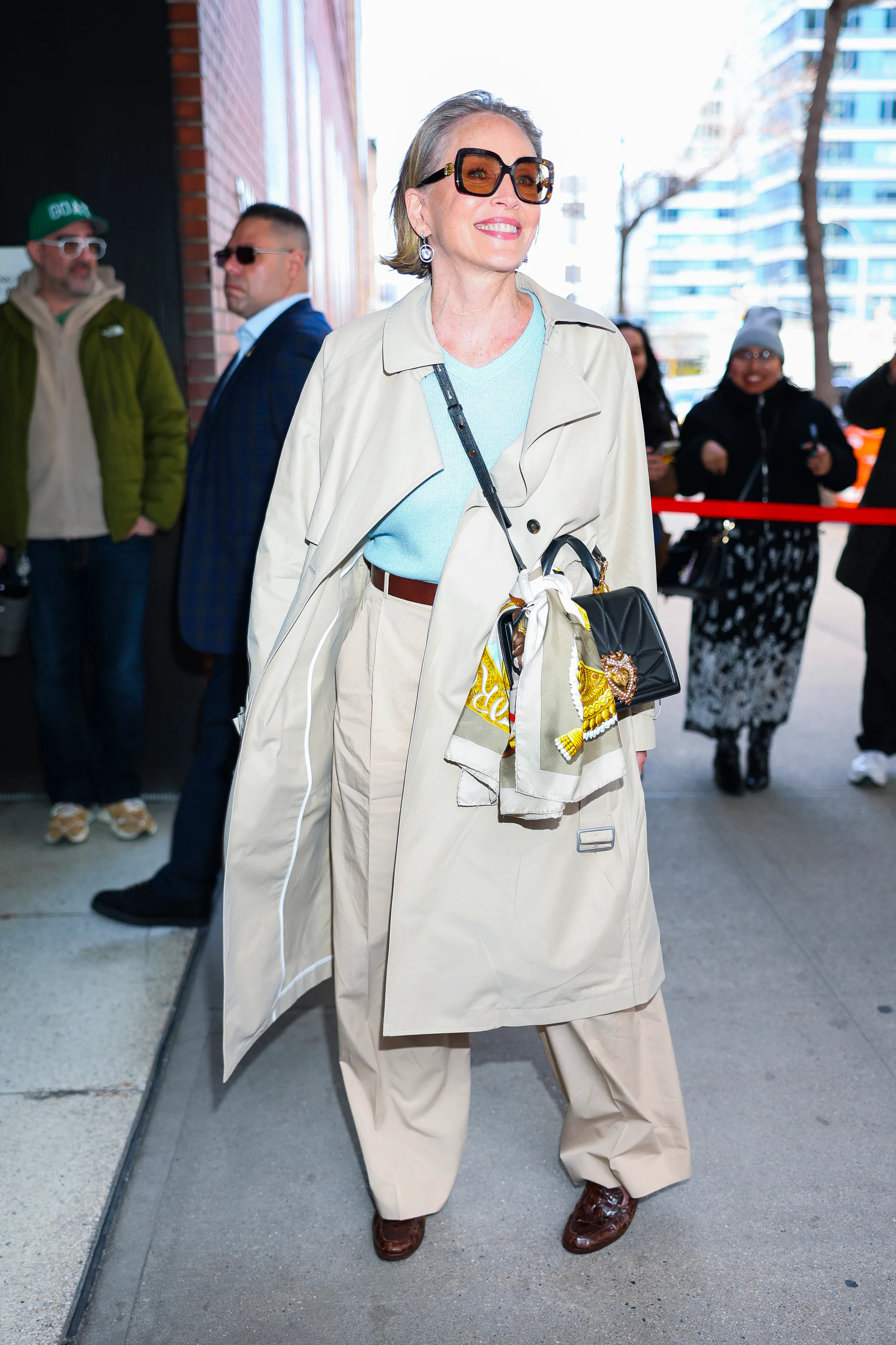 Sharon Stone seen at "Drew Barrymore Show" in Midtown on March 30, 2026.