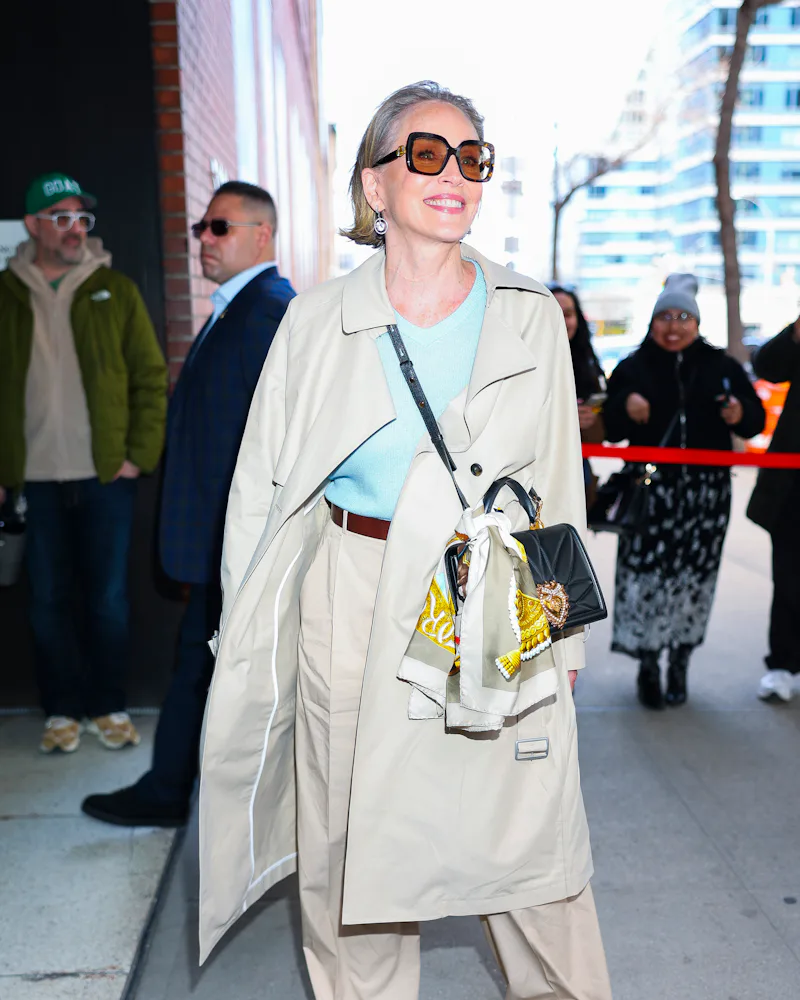 Sharon Stone seen at "Drew Barrymore Show" in Midtown on March 30, 2026.